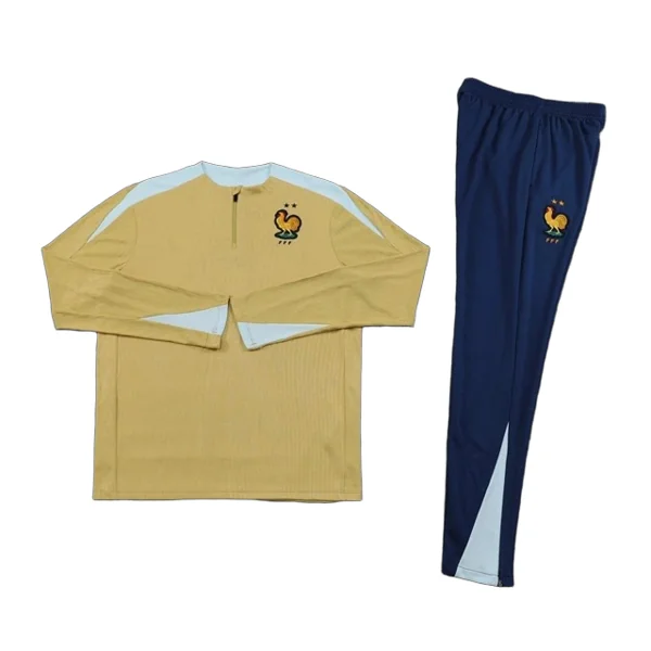 2425 France golden Training suit set Player version
